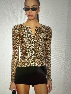 Pure Cashmere Leopard Cardigan